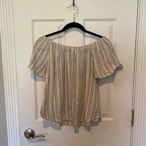Striped off the shoulder shirt